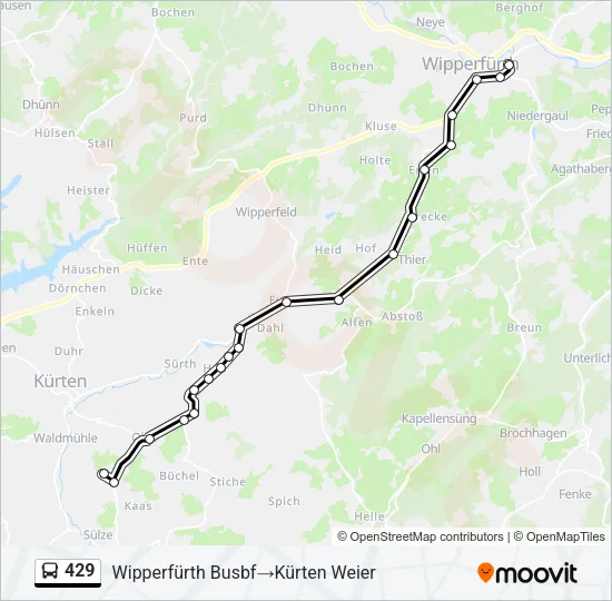 429 Bus Line Map