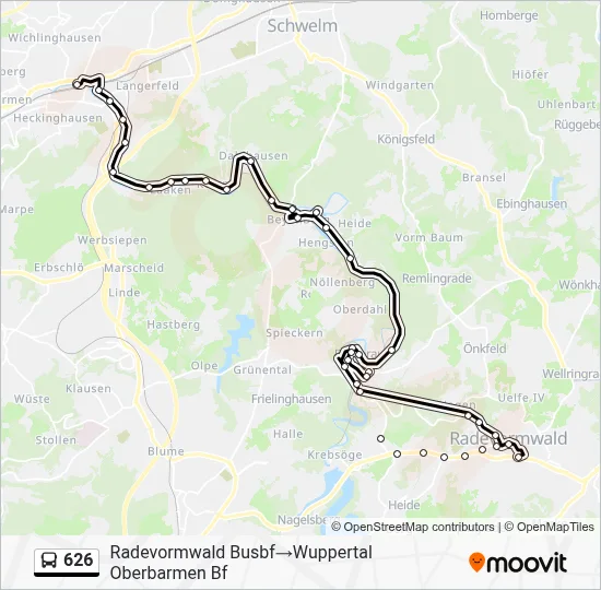 626 Bus Line Map