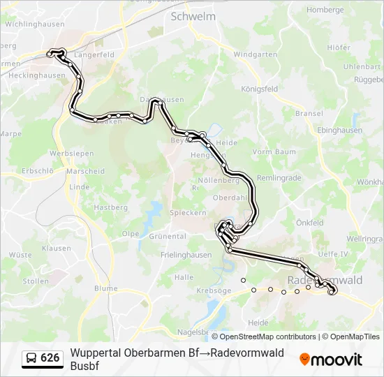 626 Bus Line Map