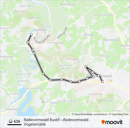 626 Bus Line Map