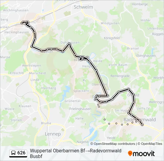 626 Bus Line Map