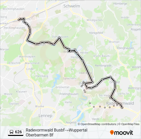 626 Bus Line Map