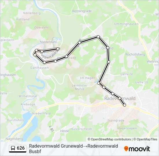 626 Bus Line Map