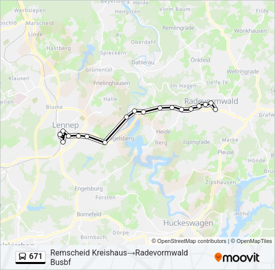 Автобус 671: карта маршрута