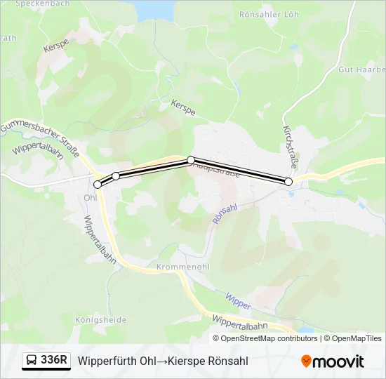 336R Bus Line Map
