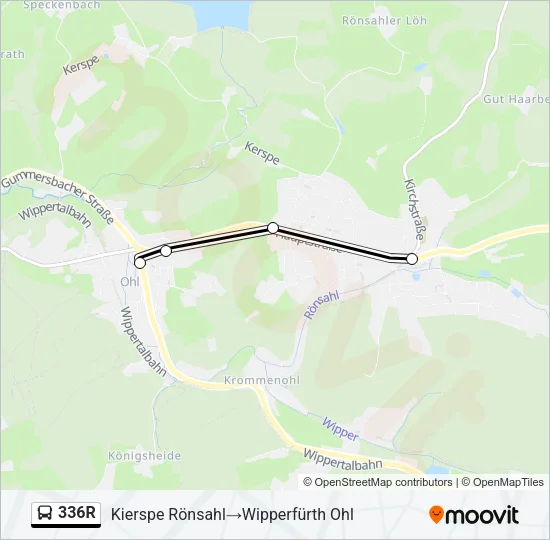 336R Bus Line Map