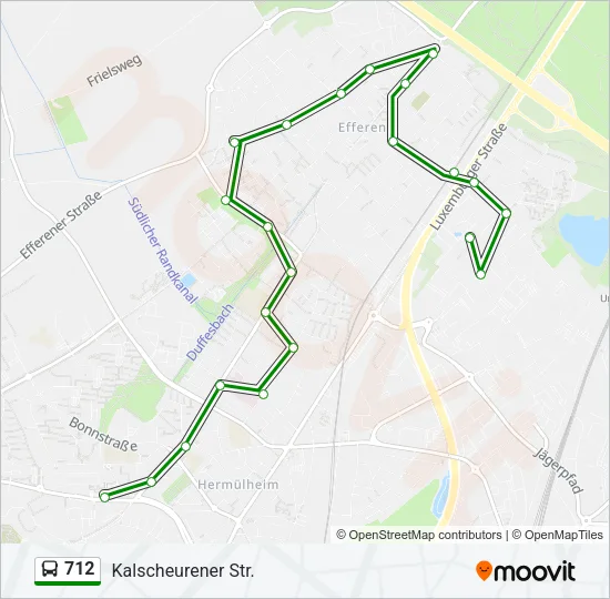 712 Bus Line Map