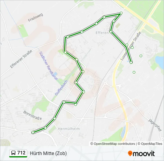 712 Bus Line Map
