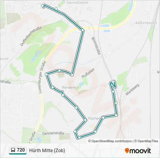 Автобус 720: карта маршрута
