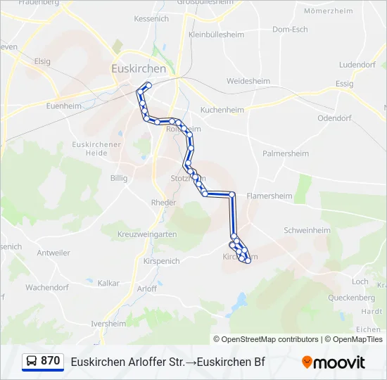 870 Bus Line Map