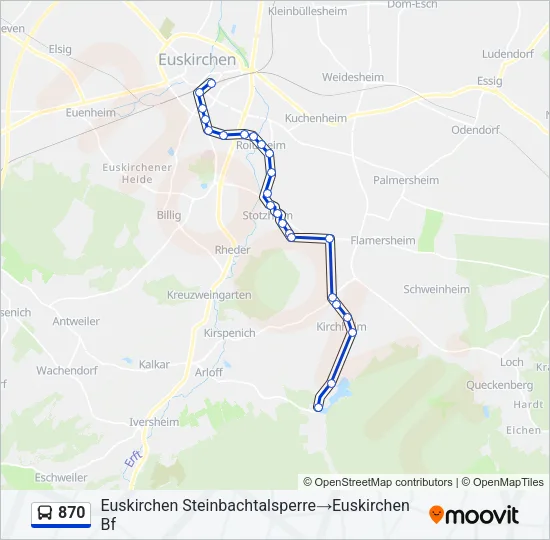 870 Bus Line Map
