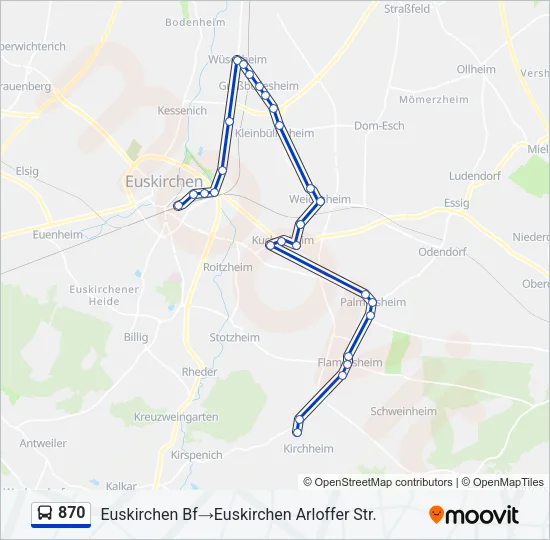 870 Bus Line Map