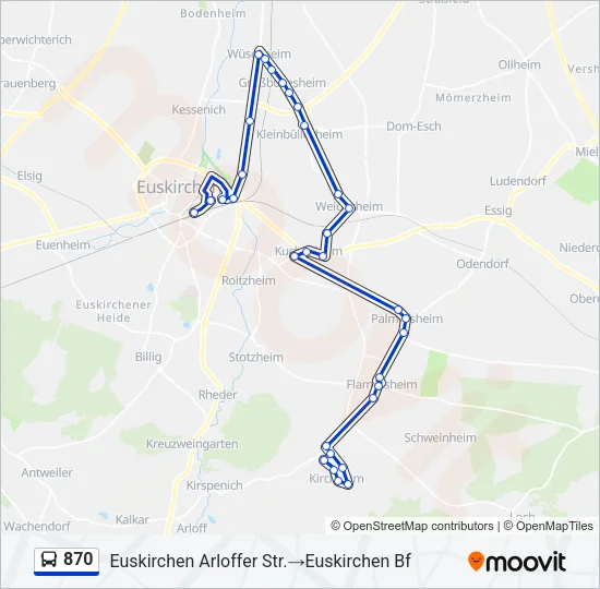 870 Bus Line Map