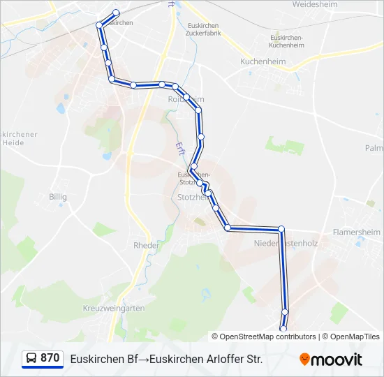 870 Bus Line Map