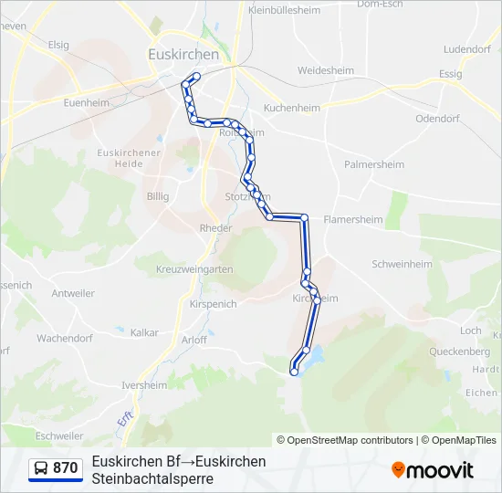 870 Bus Line Map