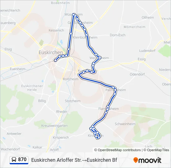 870 Bus Line Map