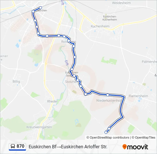 870 Bus Line Map