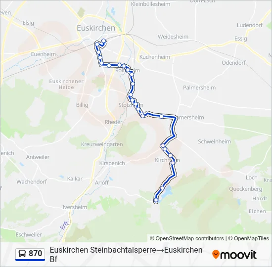 870 Bus Line Map