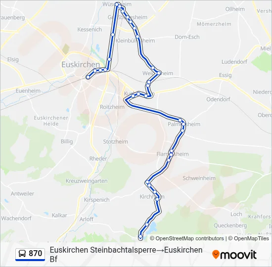 870 Bus Line Map