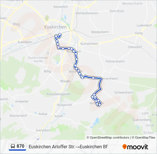870 Bus Line Map