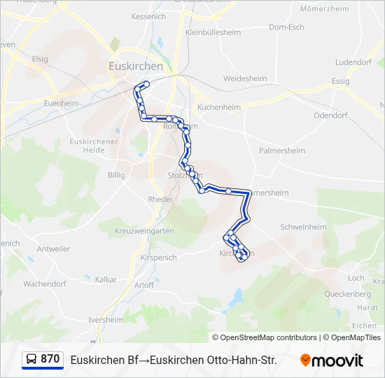870 Bus Line Map