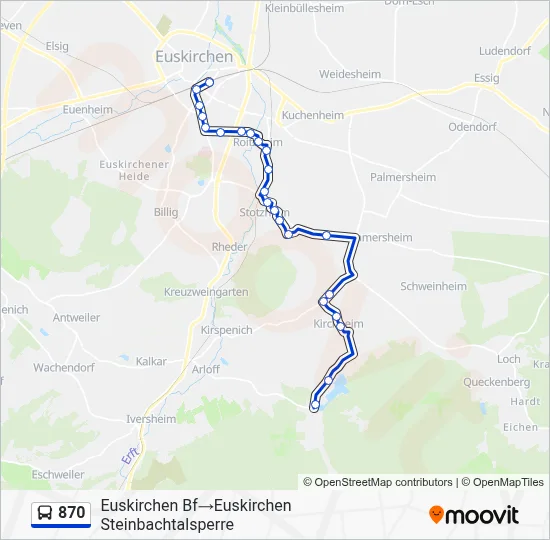 870 Bus Line Map