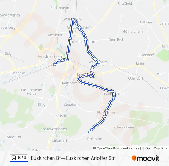 870 Bus Line Map