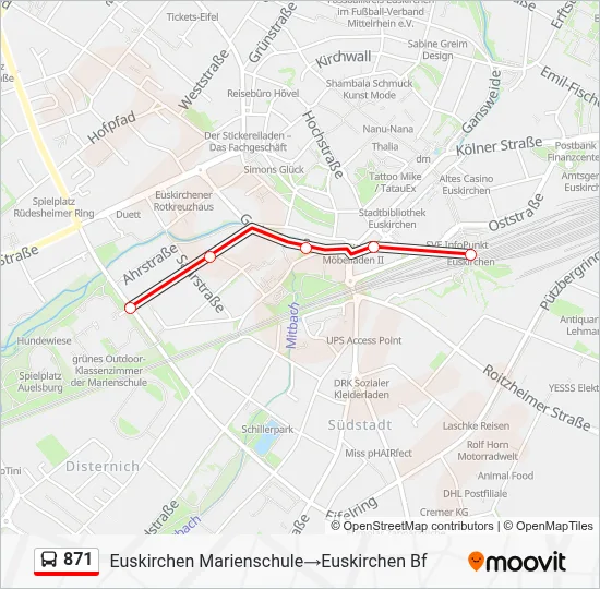 871 Bus Line Map