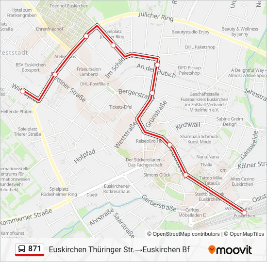 871 Bus Line Map