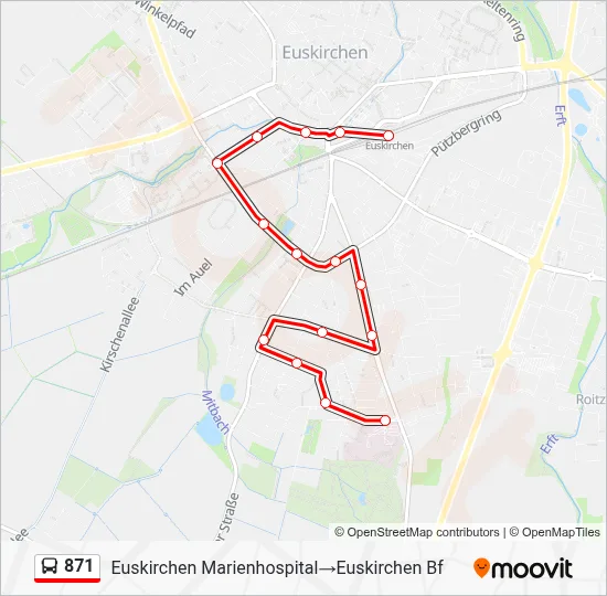 871 Bus Line Map