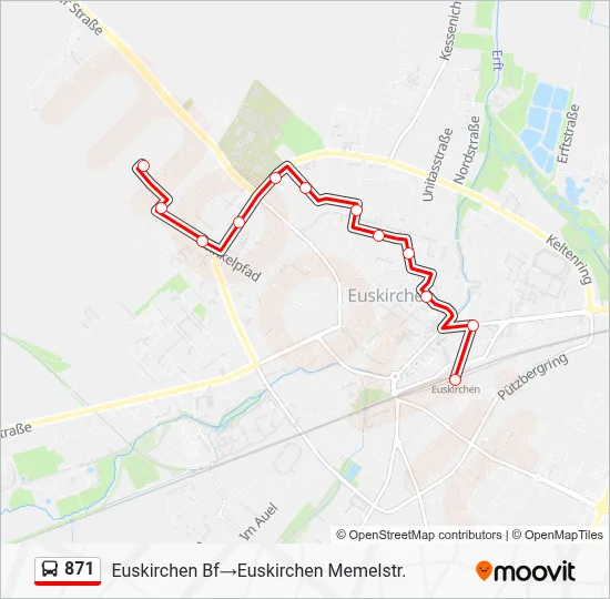 871 Bus Line Map