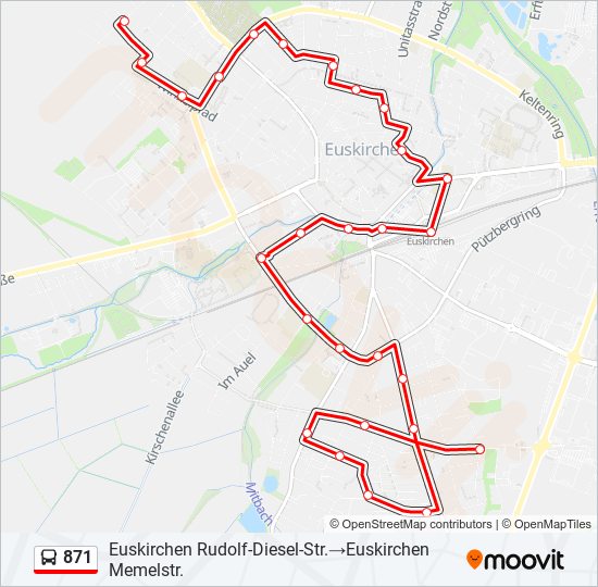 Buslinie 871 Karte