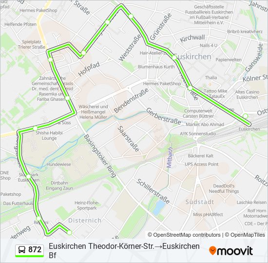 872 bus Line Map