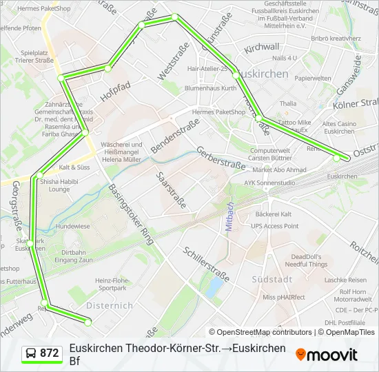 872 Bus Line Map