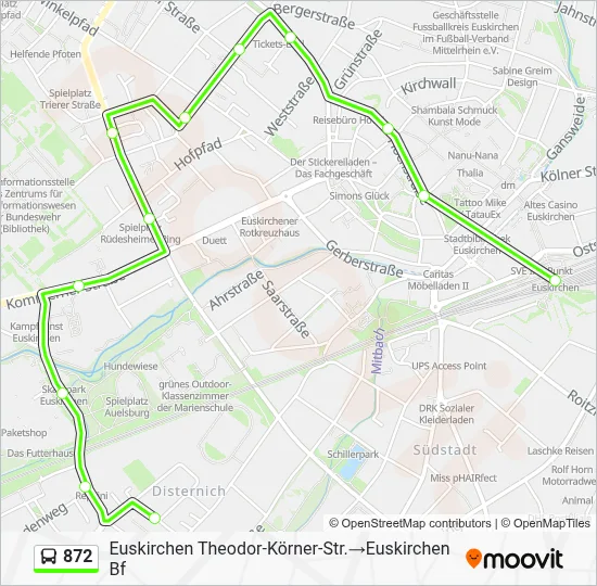 872 Bus Line Map