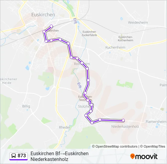 873 Bus Line Map