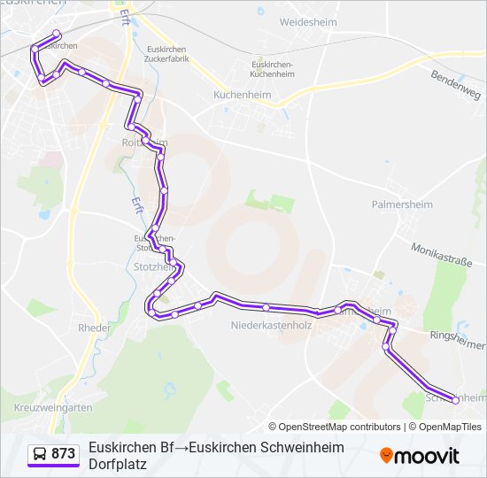 873 bus Line Map