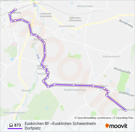 873 Bus Line Map