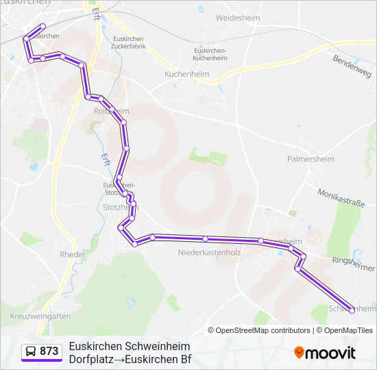 873 Bus Line Map