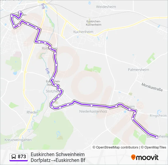 873 Bus Line Map