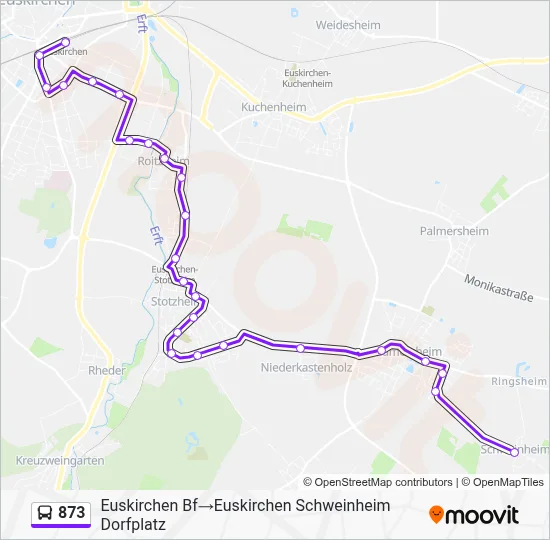 873 Bus Line Map