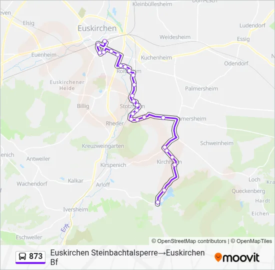 873 Bus Line Map