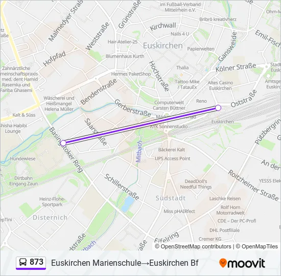 Buslinie 873 Karte