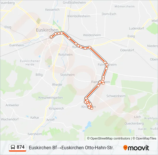 874 Bus Line Map