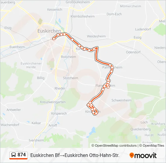 874 Bus Line Map