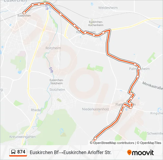 874 Bus Line Map