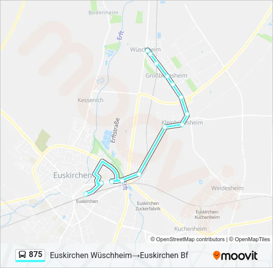 875 Bus Line Map