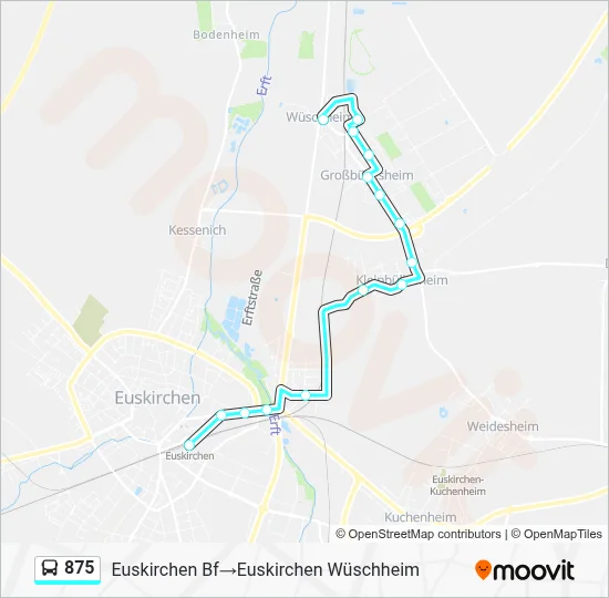 875 Bus Line Map