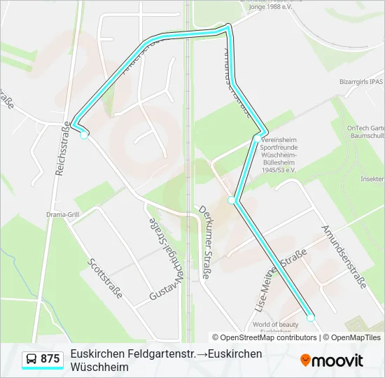 875 Bus Line Map