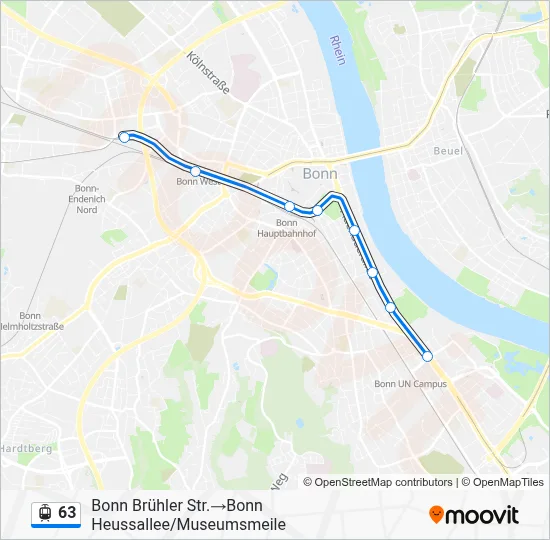 Straßenbahnlinie 63 Karte